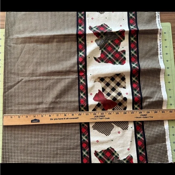 Daisy Kingdom Scottie Border #2701 Fabric 1997 Plaid Terrier Quilting Cotton - Picture 9 of 12